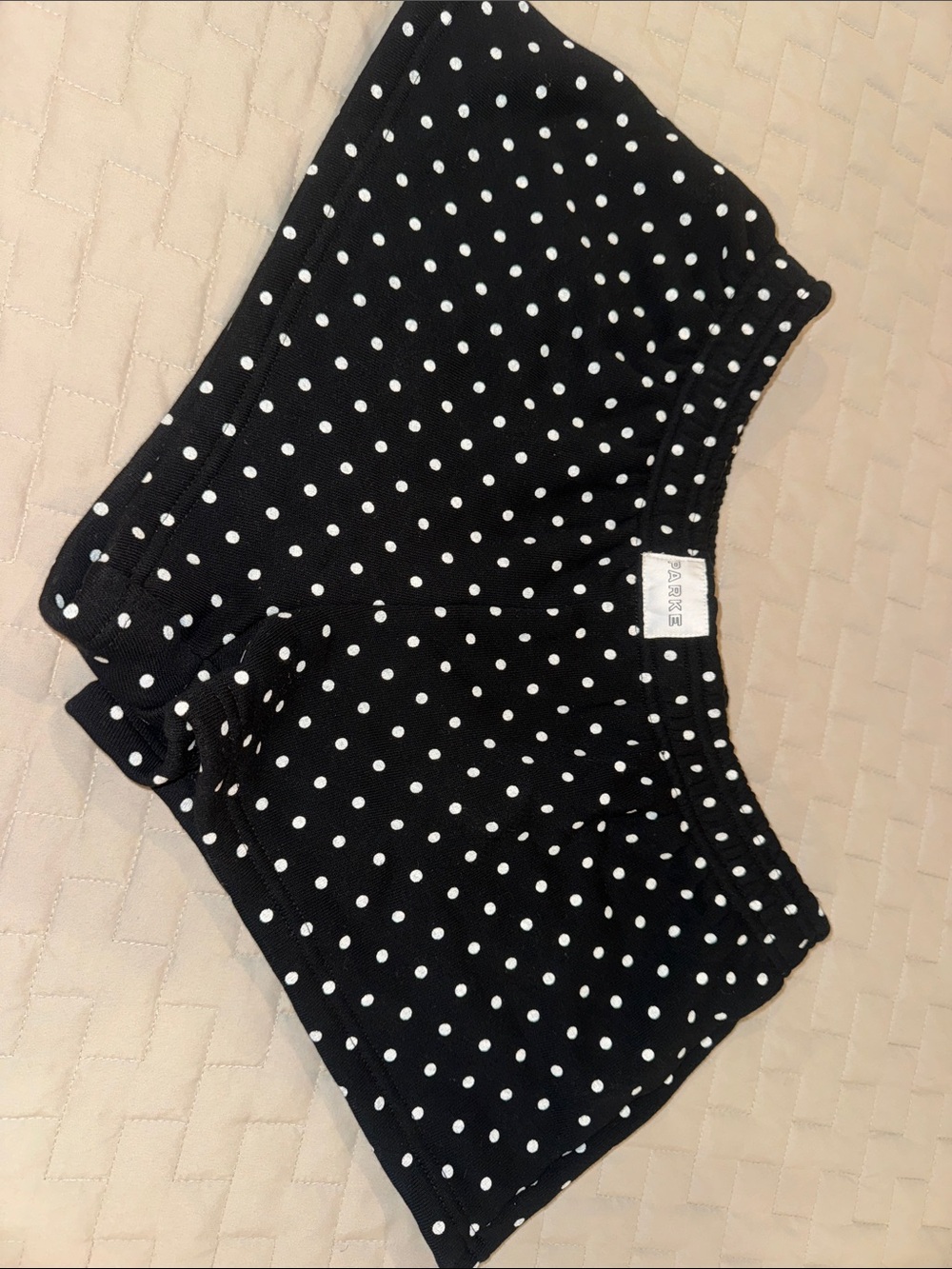 Polka Dot Stretch Crop Top - Black & White